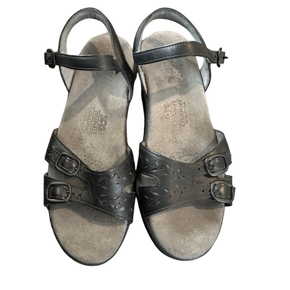 SAS Duo - Buckle Sandal Black Size 7.5 - Picture 1 of 4